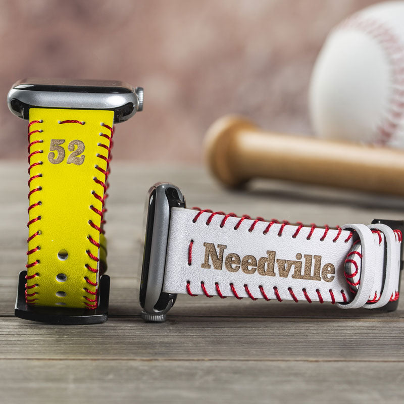 Personalized Baseball Softball Red Rope Weaving For Apple Watch Band