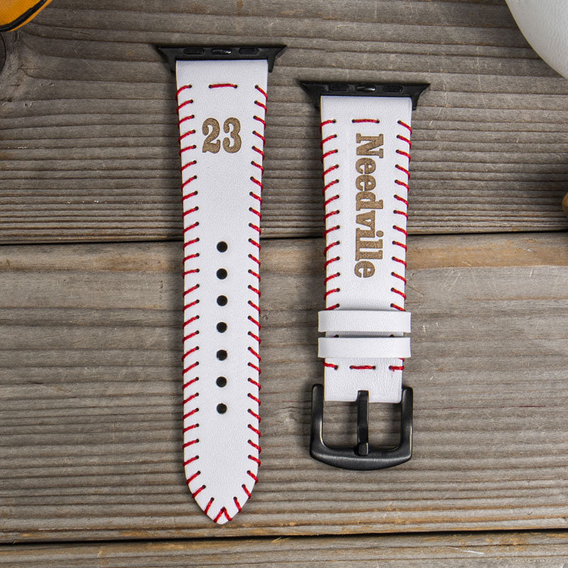 Personalized Baseball Softball Red Rope Weaving For Apple Watch Band
