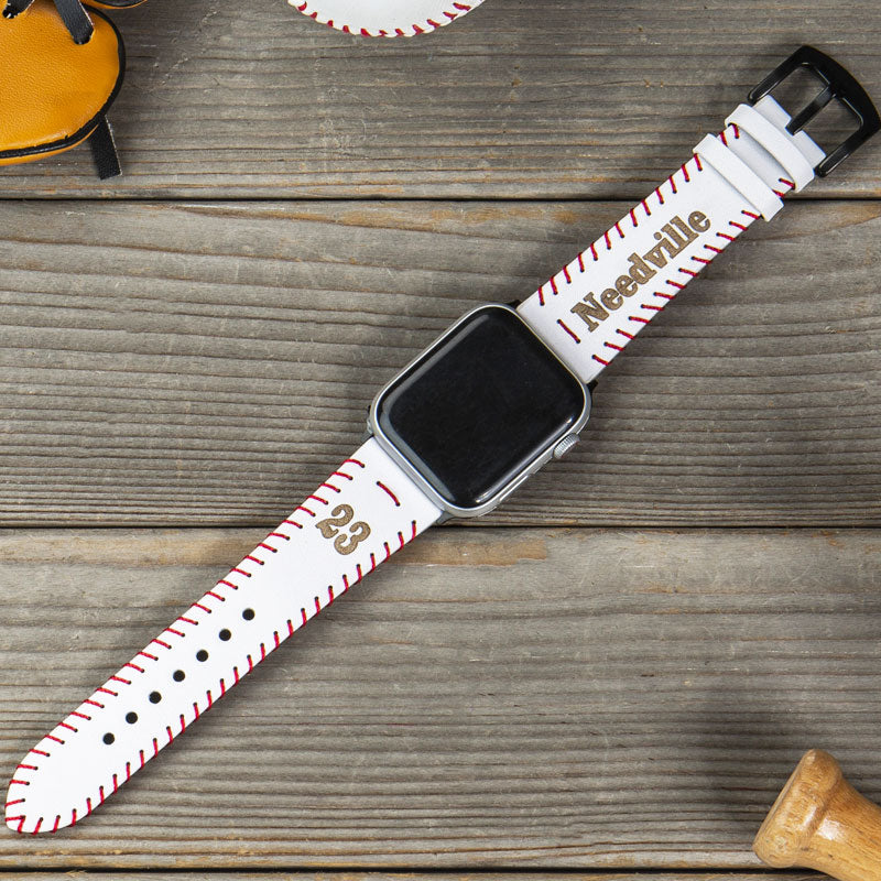 Personalized Baseball Softball Red Rope Weaving For Apple Watch Band