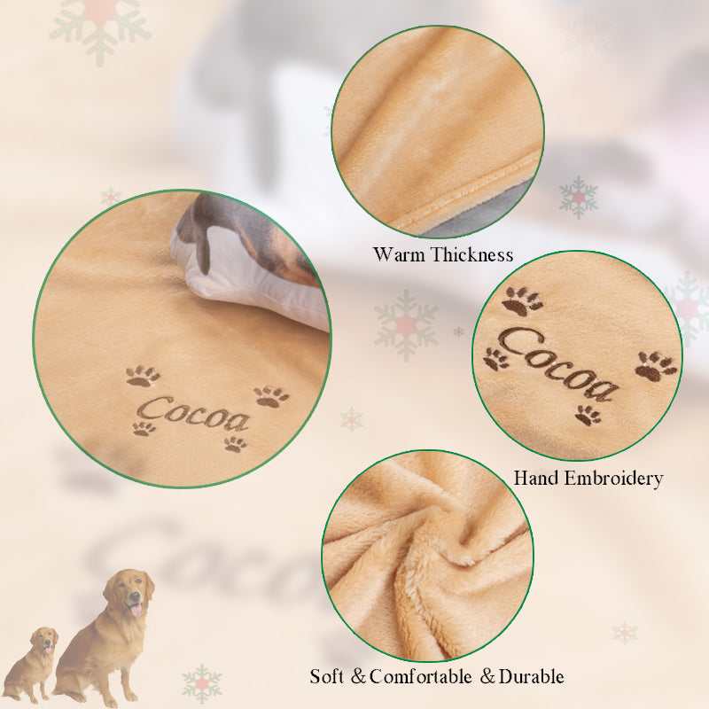 Personalized Dog Blanket Dog Gift Embroidery Paw(39.4����X27.5����)