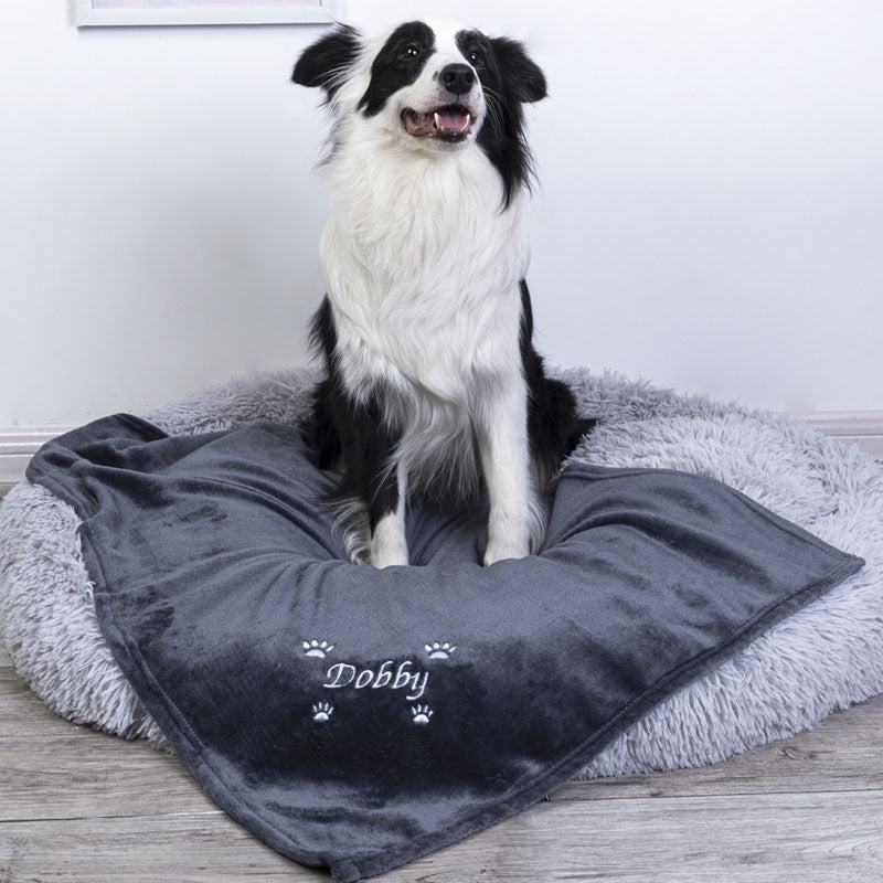 Personalized Dog Blanket Dog Gift Embroidery Paw(39.4����X27.5����)