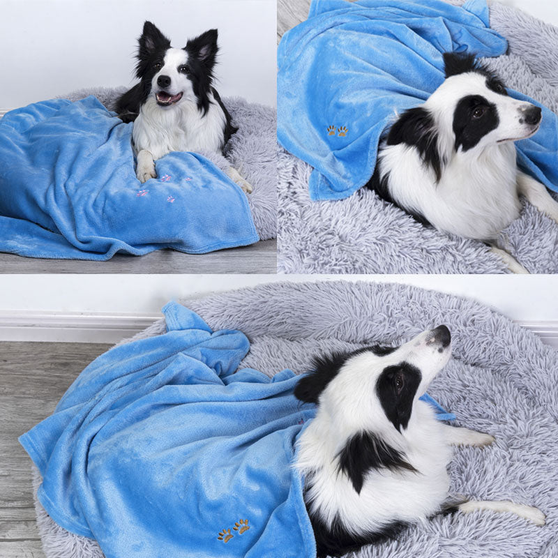 Personalized Dog Blanket Dog Gift Embroidery Paw(39.4����X27.5����)