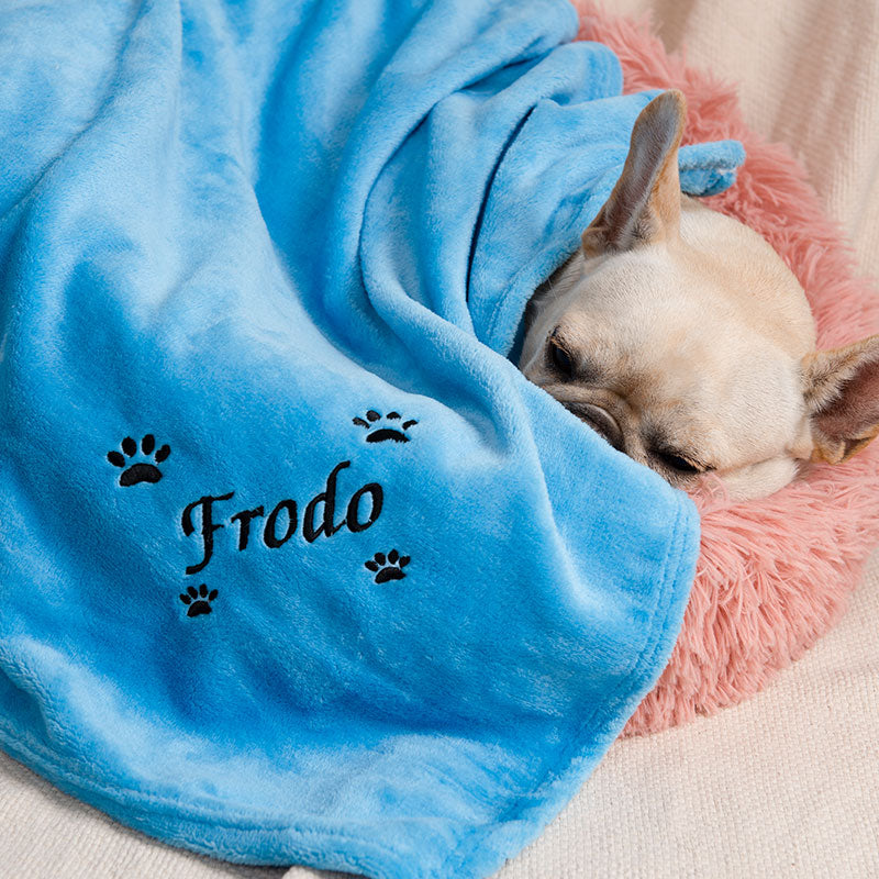 Personalized Dog Blanket Dog Gift Embroidery Paw(39.4����X27.5����)