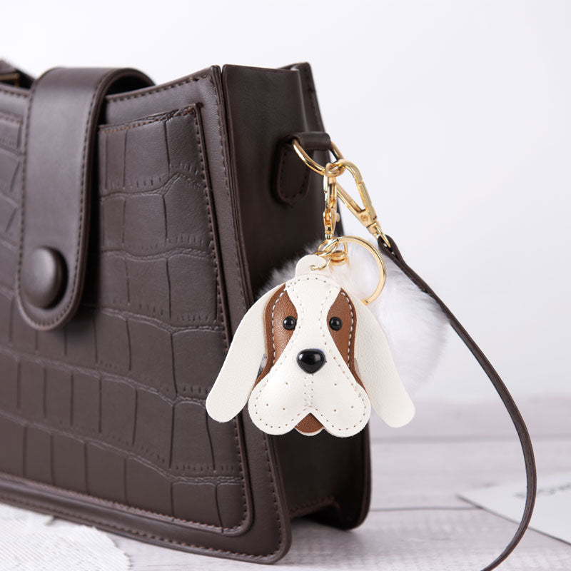 Personalized Dog Head Key Chain Plush Ball