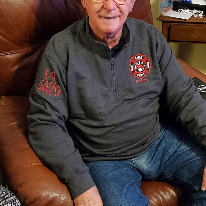 Personalized gift for firefighter Quarter Zip Pullover