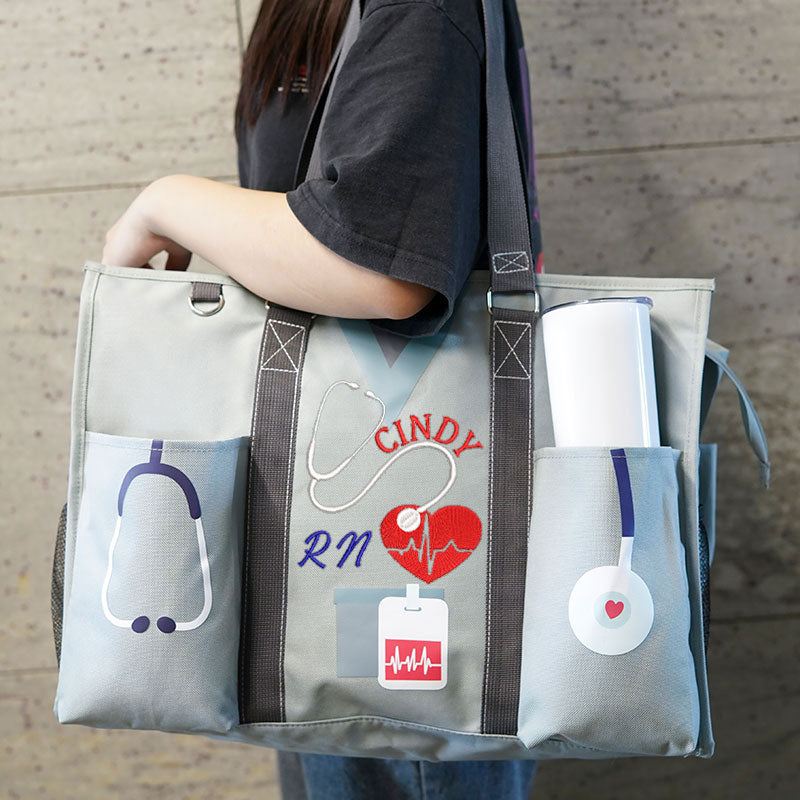 Personalized Nurse Zippered Tote/Makeup Bag, RN CNA LPN Nurse