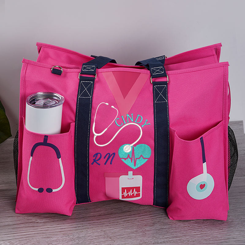 Personalized Nurse Zippered Tote/Makeup Bag, RN CNA LPN Nurse