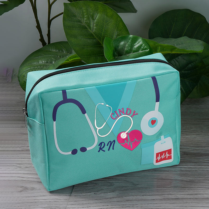 Personalized Nurse Zippered Tote/Makeup Bag, RN CNA LPN Nurse