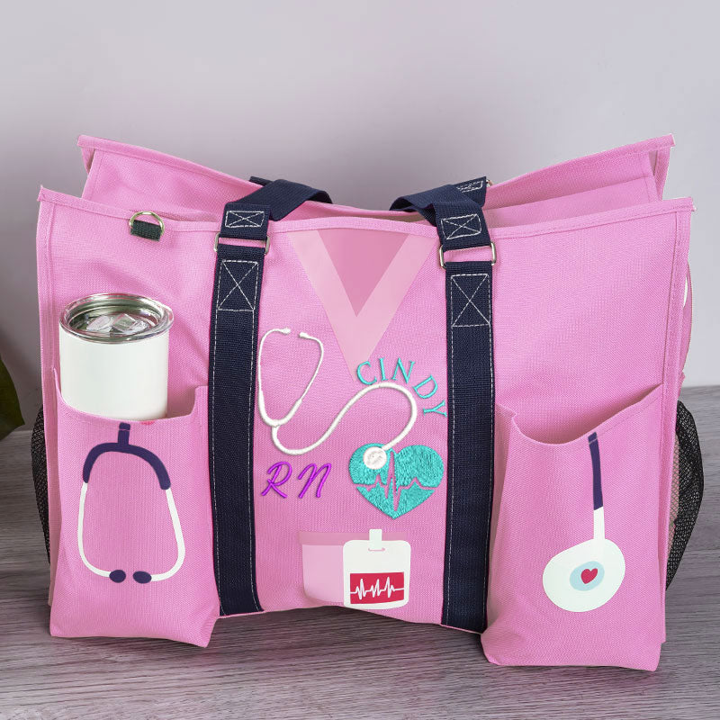 Personalized Nurse Zippered Tote/Makeup Bag, RN CNA LPN Nurse