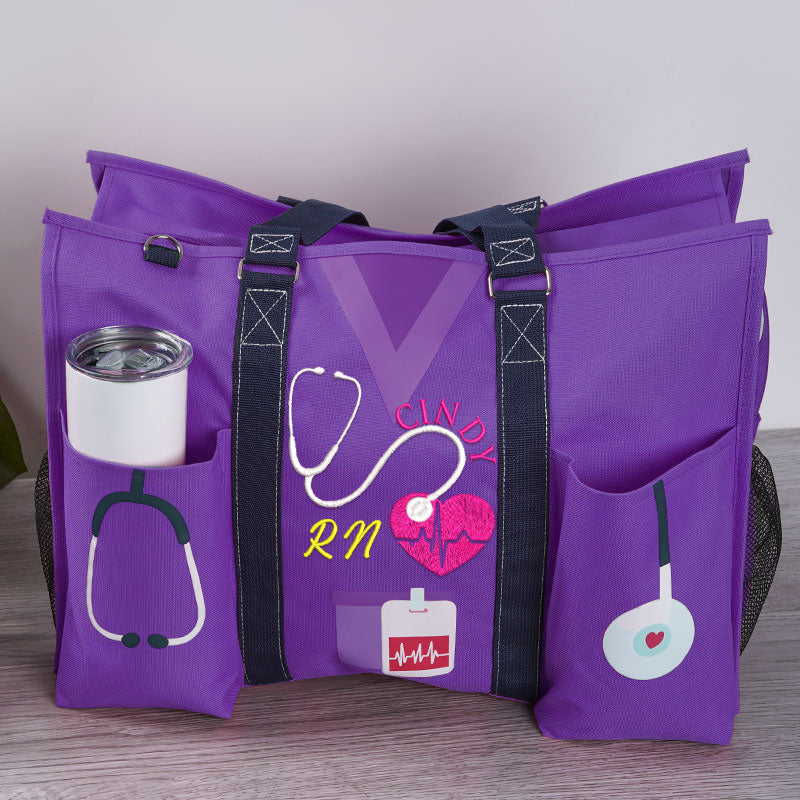 Personalized Nurse Zippered Tote/Makeup Bag, RN CNA LPN Nurse