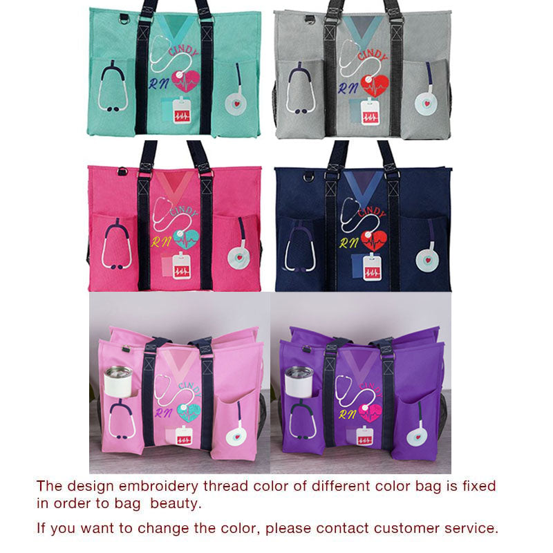 Personalized Nurse Zippered Tote/Makeup Bag, RN CNA LPN Nurse