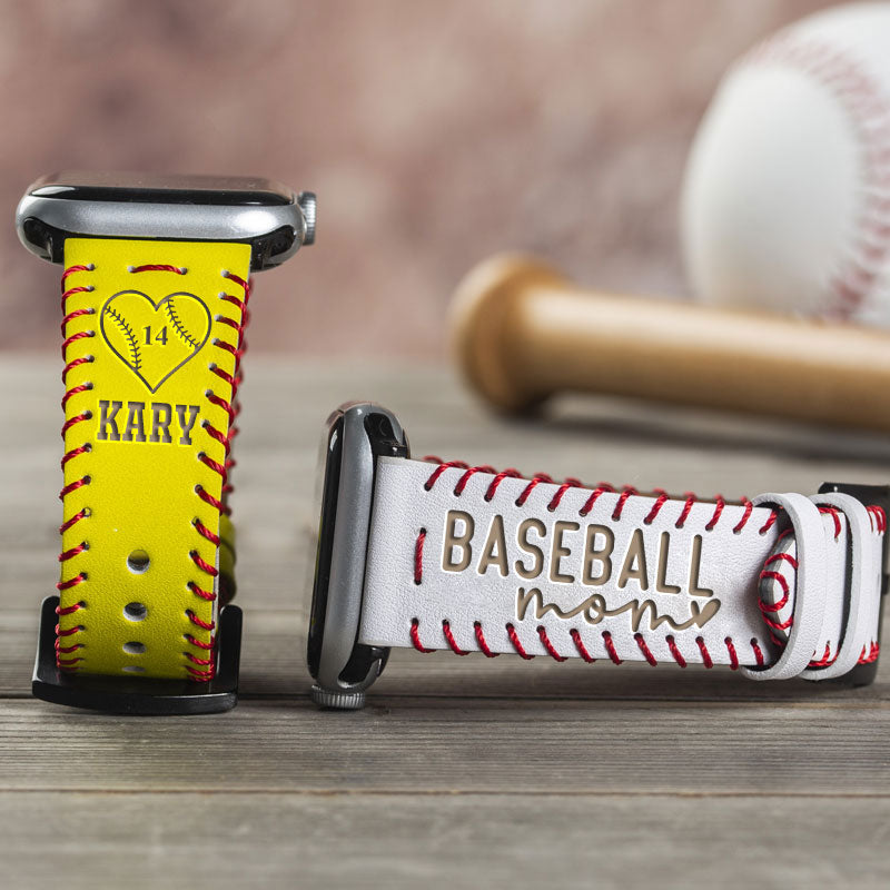 Personalized Red Rope Weaving Watch Band for Baseball Mom