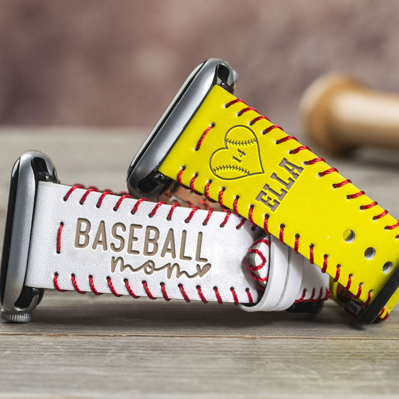 Personalized Red Rope Weaving Watch Band for Baseball Mom