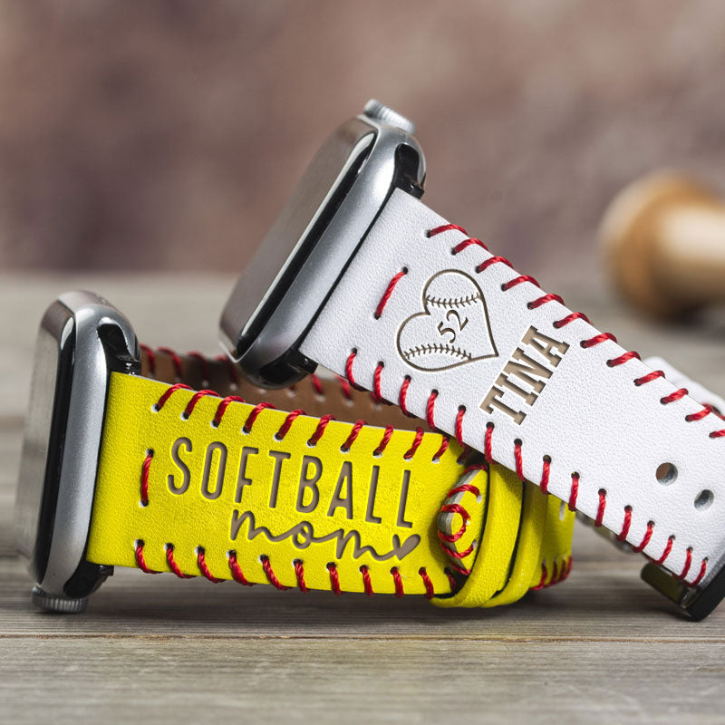 Personalized Red Rope Weaving Watch Band for Baseball Mom