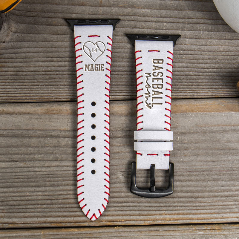 Personalized Red Rope Weaving Watch Band for Baseball Mom