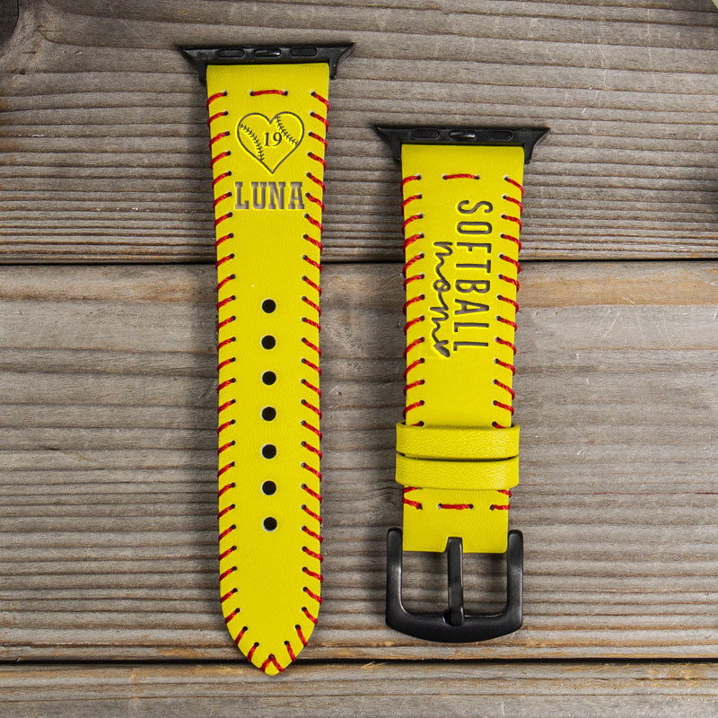 Personalized Red Rope Weaving Watch Band for Baseball Mom