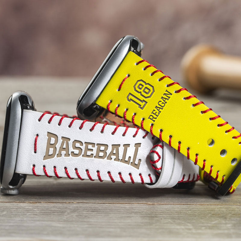 Personalized Red Rope Weaving Watch Band for Baseball & Softball Lovers