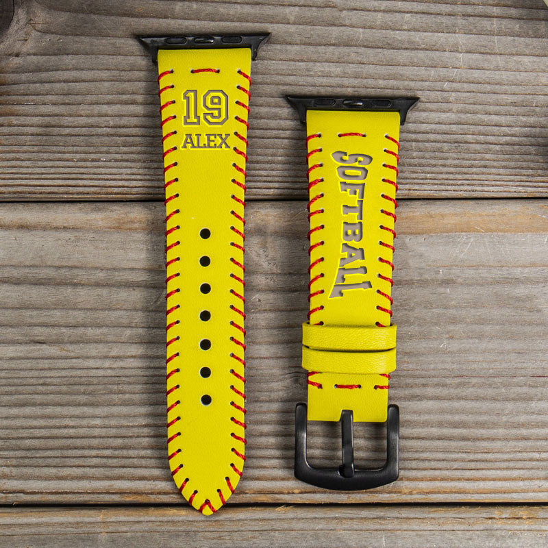 Personalized Red Rope Weaving Watch Band for Baseball & Softball Lovers