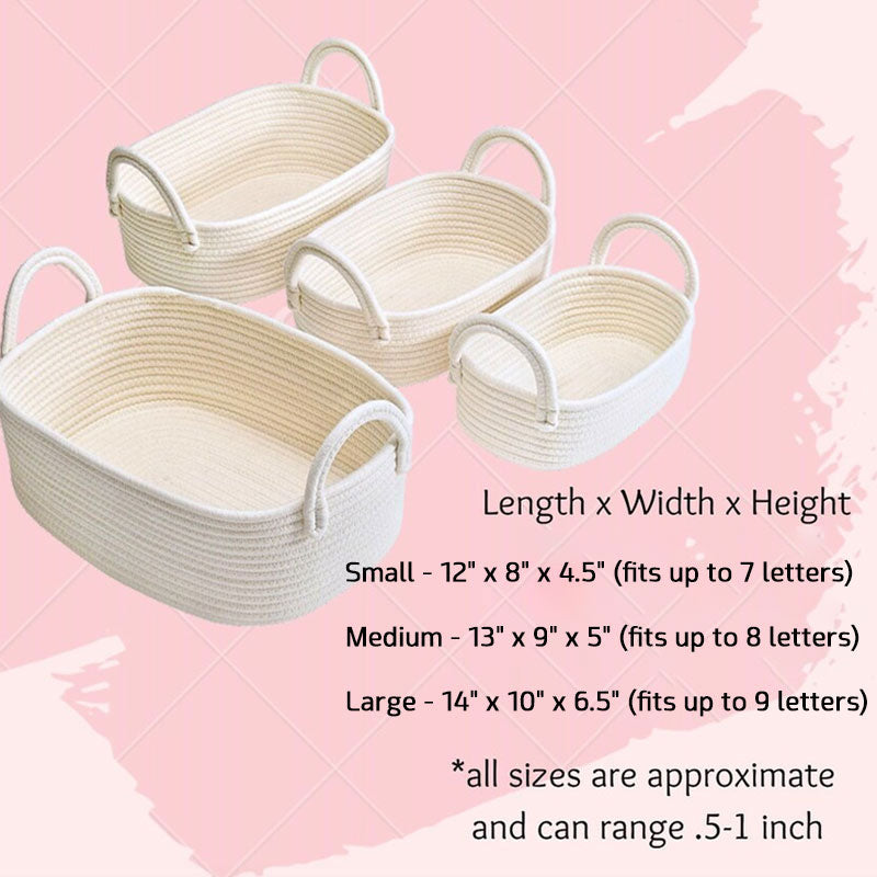 Personalized Rope Name Basket Baby Shower Gift Basket