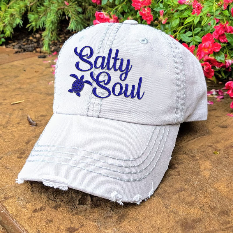 Personalized Salty Soul Sea Turtle Baseball Cap