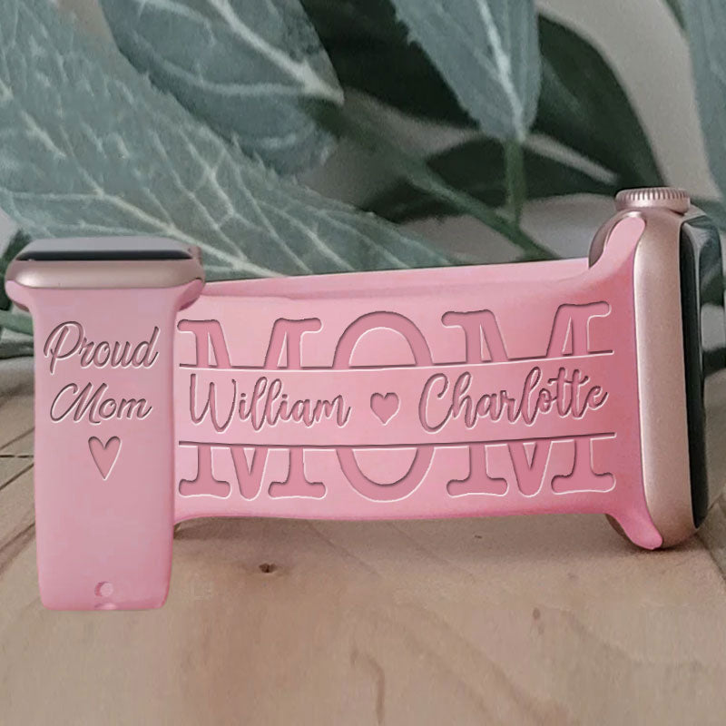 Best Dad & Proud Mom Engraved Watch Band