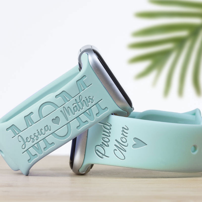 Best Dad & Proud Mom Engraved Watch Band