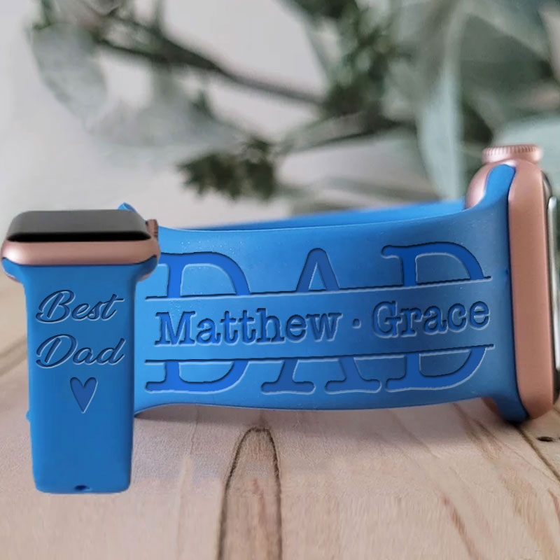 Best Dad & Proud Mom Engraved Watch Band