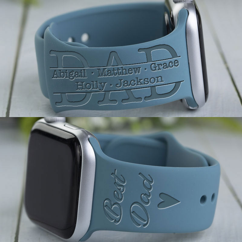Best Dad & Proud Mom Engraved Watch Band