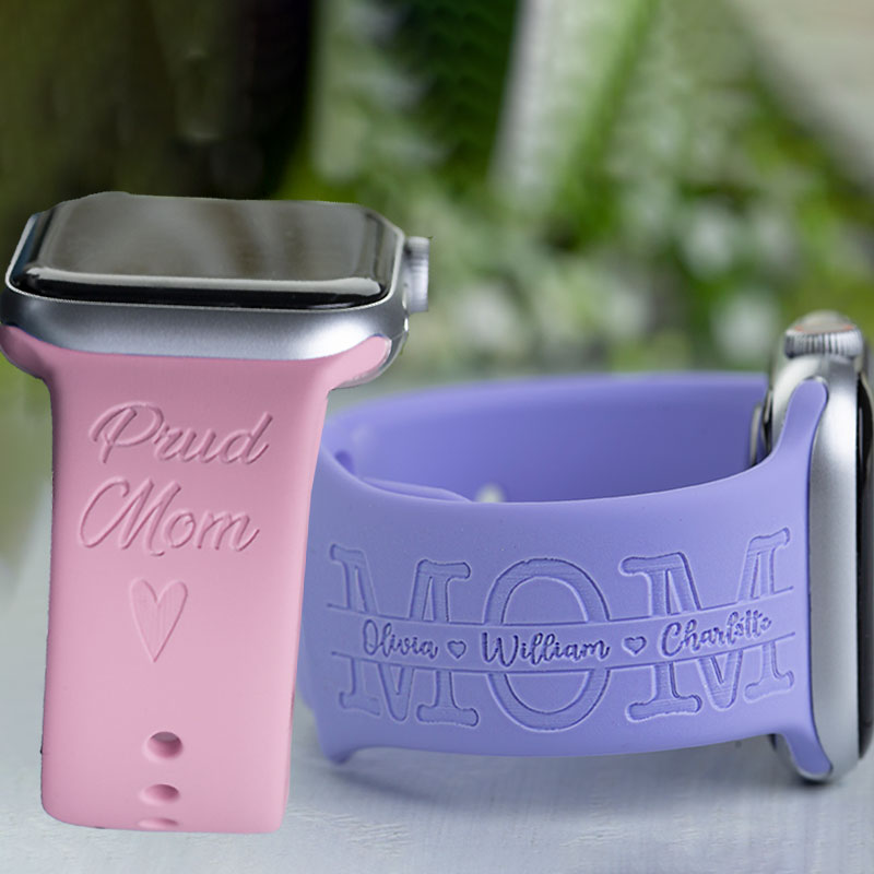 Proud Mom & Best Dad Engraved Watch Band