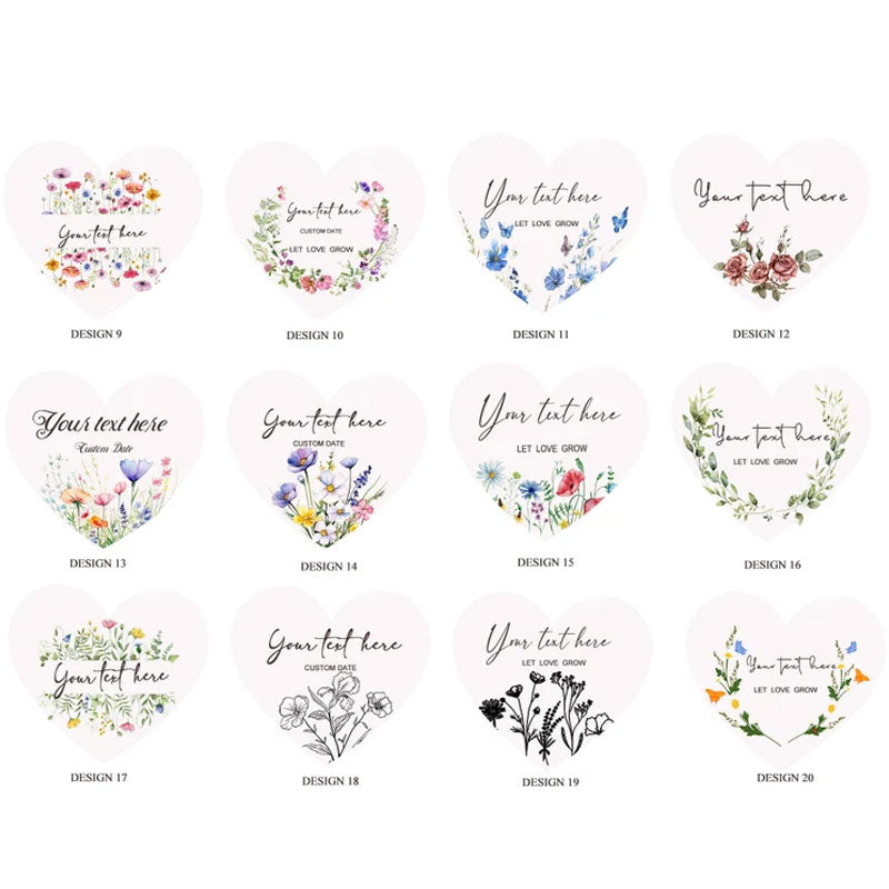 Bulk Plantable Heart shapes Gift Tag, Wedding Thank Seed paper