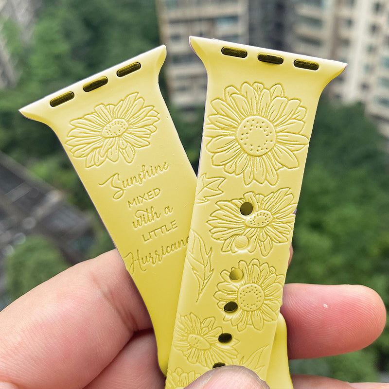 Sunflower Inspirational Laser Engraved Watch Band