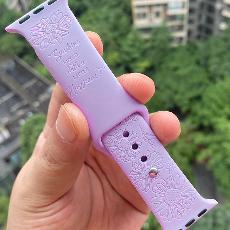 Sunflower Inspirational Laser Engraved Watch Band