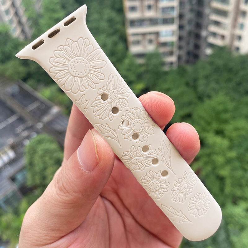 Sunflower Inspirational Laser Engraved Watch Band