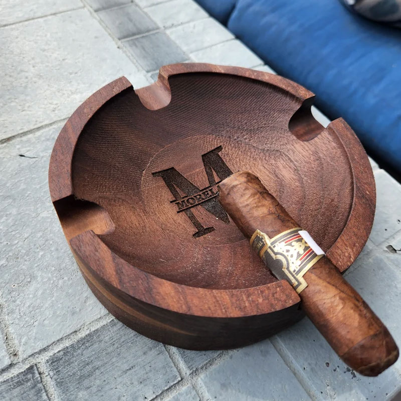 Walnut Cigar Ash Tray, 5 Styles, Monogram Cigar Ash Tray