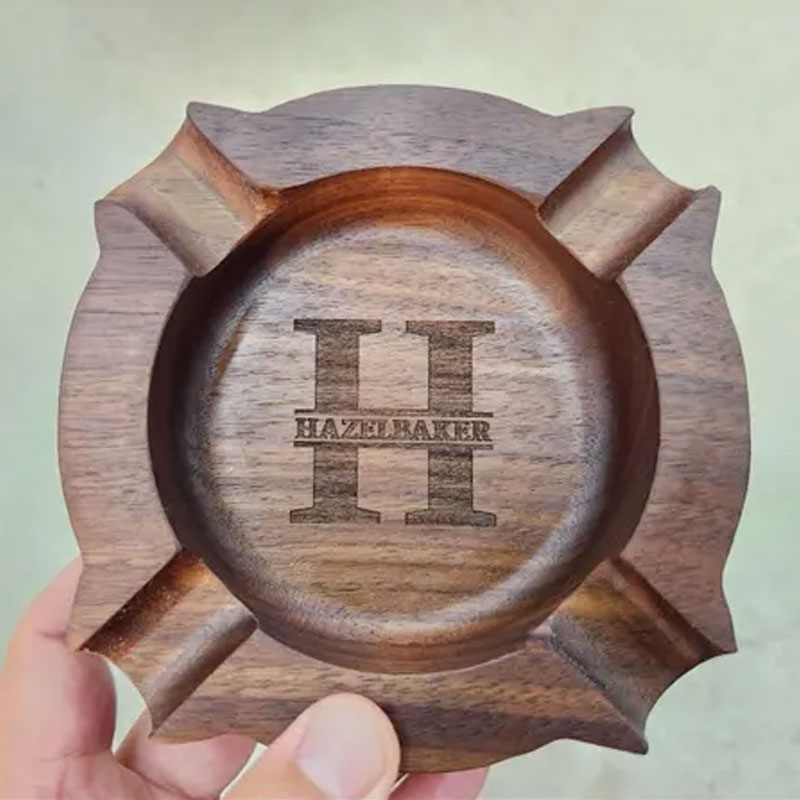 Walnut Cigar Ash Tray, 5 Styles, Monogram Cigar Ash Tray