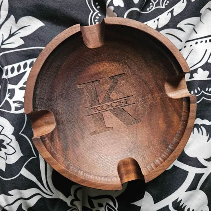 Walnut Cigar Ash Tray, 5 Styles, Monogram Cigar Ash Tray