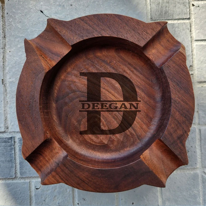 Walnut Cigar Ash Tray, 5 Styles, Monogram Cigar Ash Tray