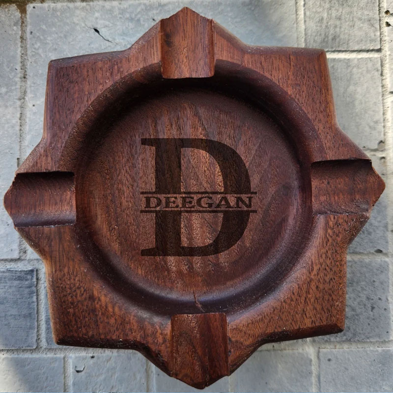 Walnut Cigar Ash Tray, 5 Styles, Monogram Cigar Ash Tray
