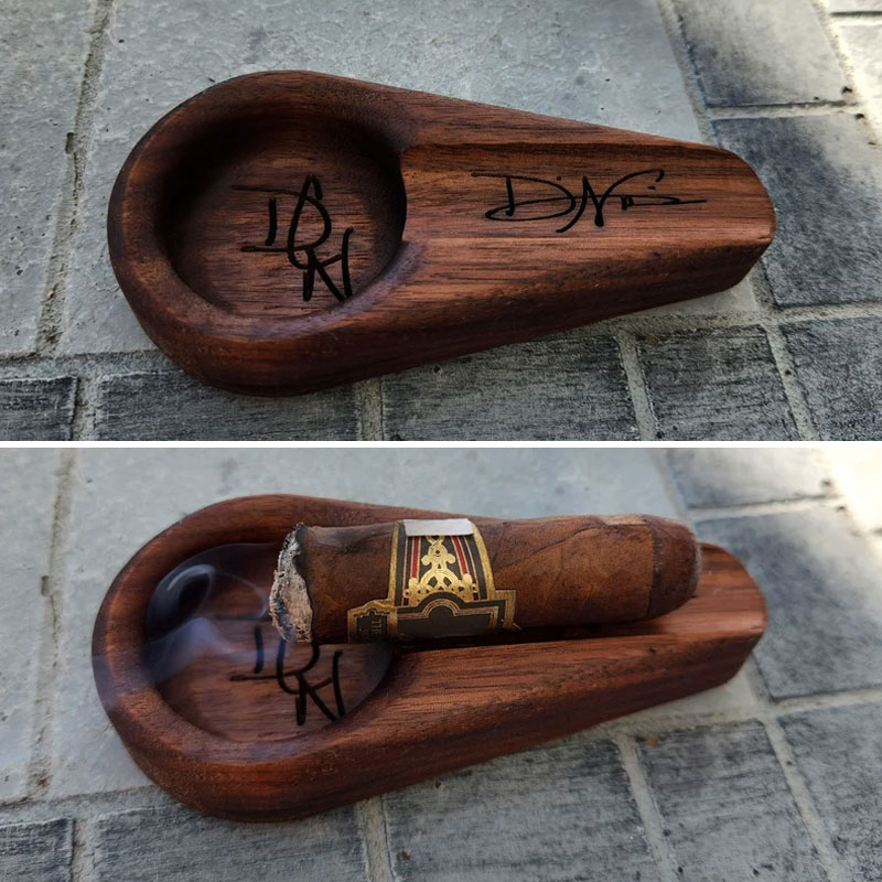 Walnut Cigar Ash Tray, 5 Styles, Monogram Cigar Ash Tray