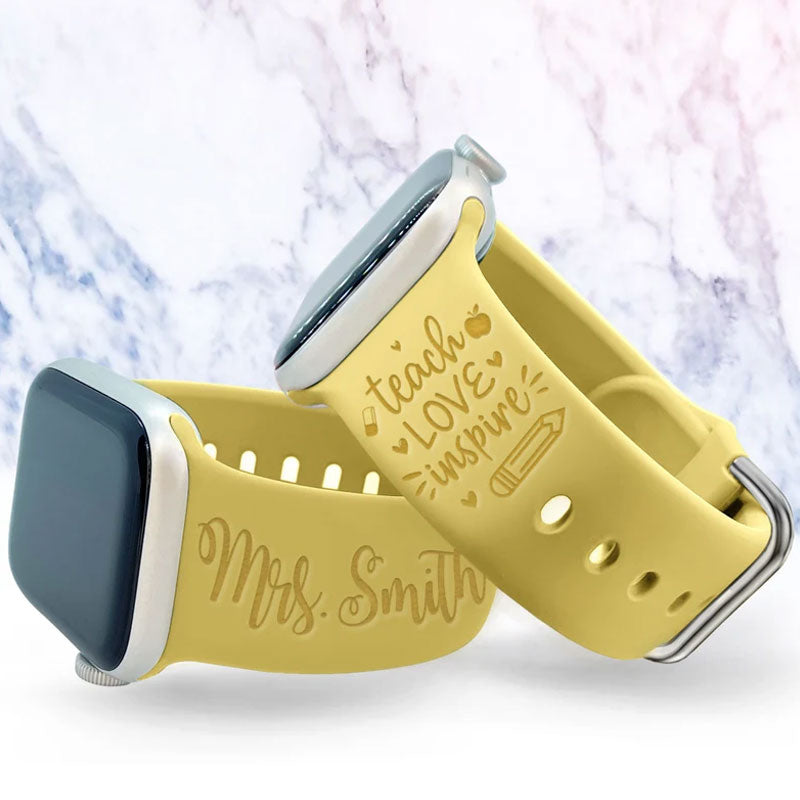 Teach Love Inspire Personalized Teacher Watch Band