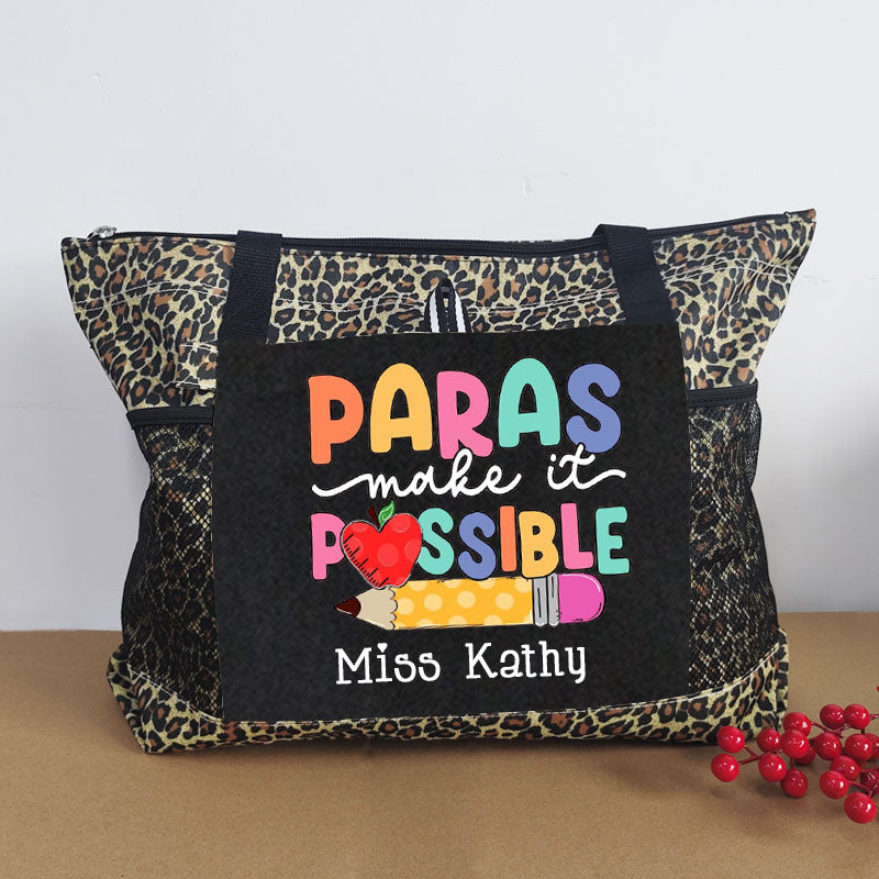 Teacher Gift Paras Make It Possible Paraprofessional Paraeducator Tote Bag