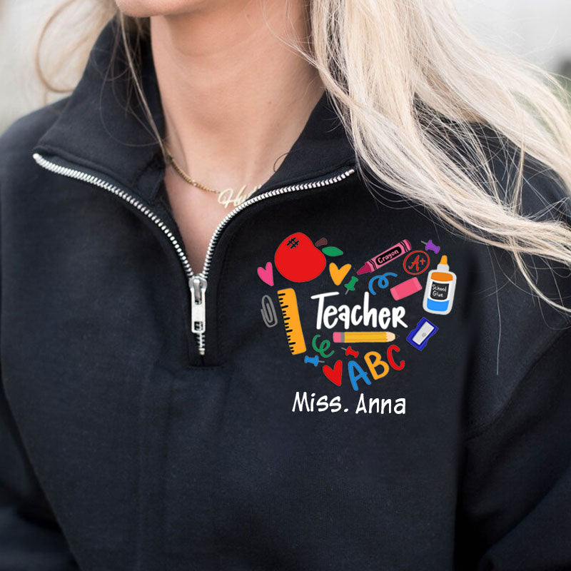 Teacher Heart Zip Jacket Back to School Teacher Gift