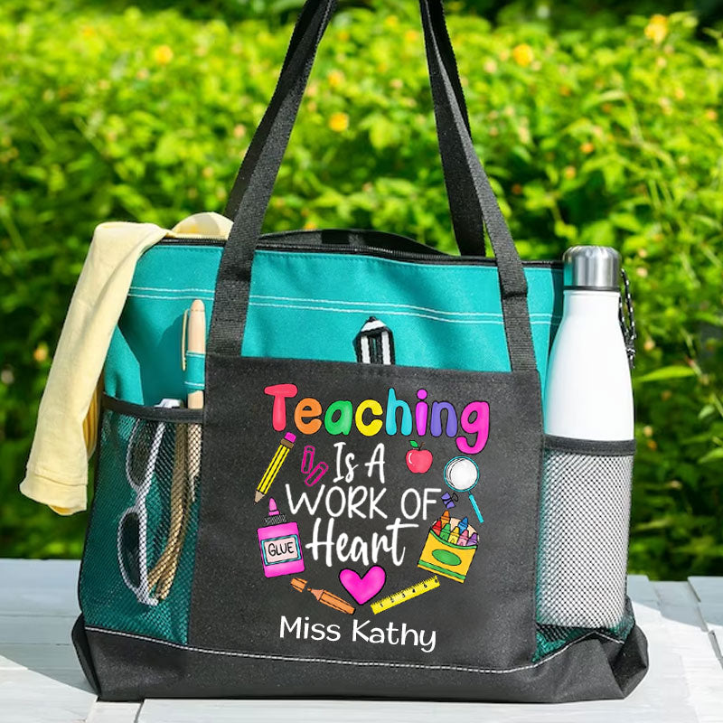 Teaching Is a Work of Heart Teacher's Day Tote Bag
