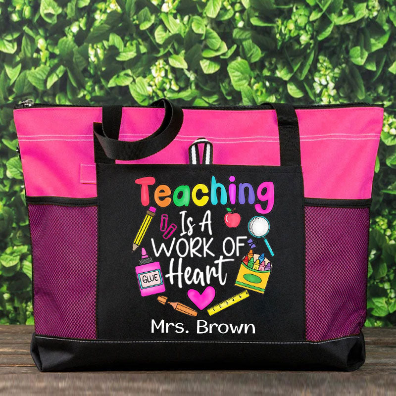 Teaching Is a Work of Heart Teacher's Day Tote Bag