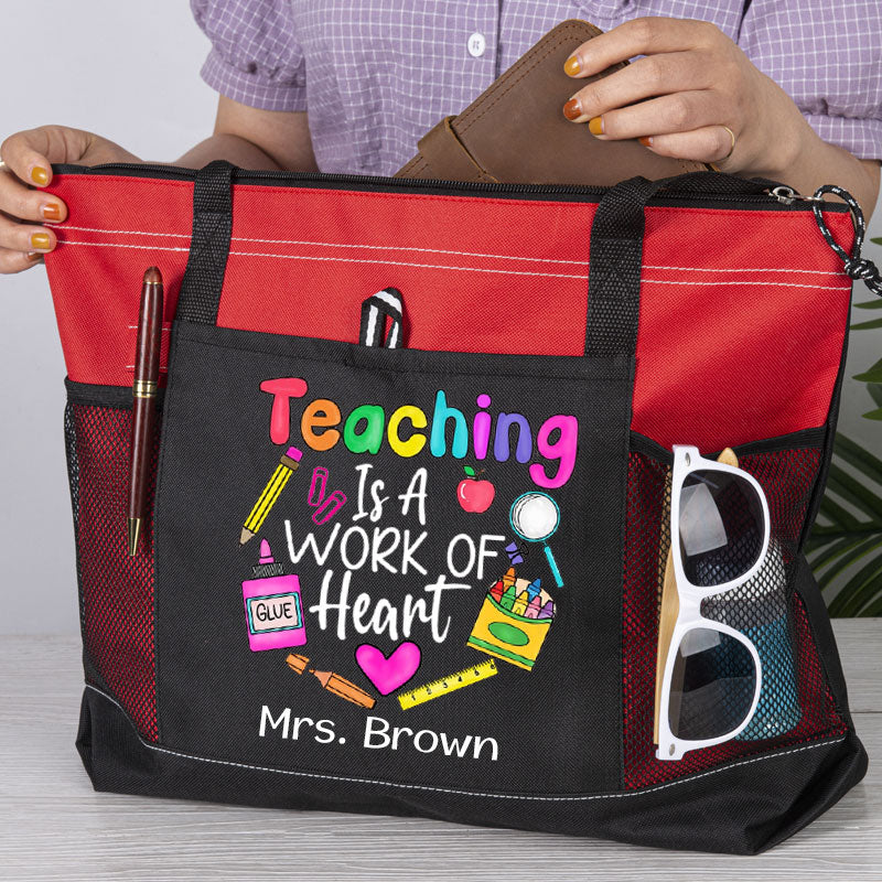Teaching Is a Work of Heart Teacher's Day Tote Bag