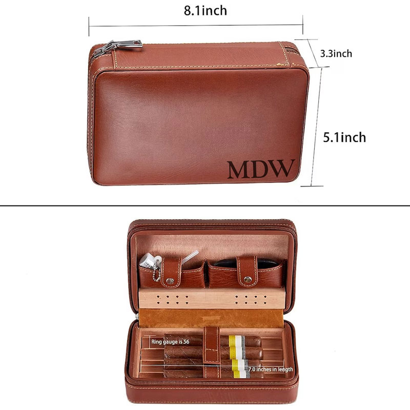 Personalized CIGAR HUMIDOR CASE Travel for Men