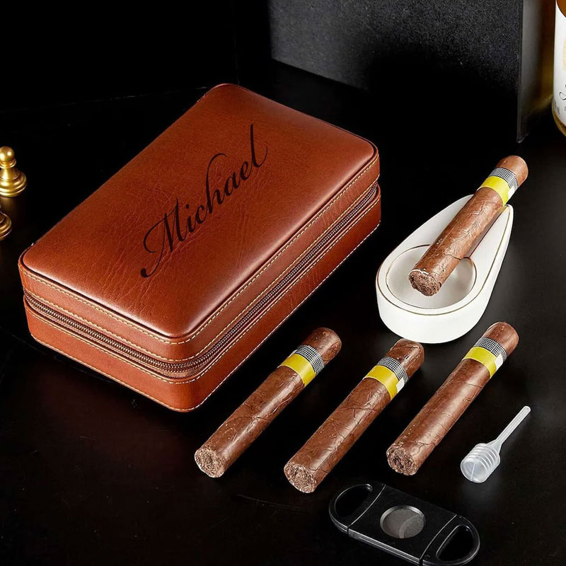 Personalized CIGAR HUMIDOR CASE Travel for Men