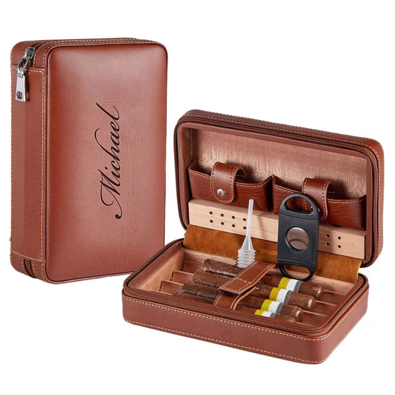 Personalized CIGAR HUMIDOR CASE Travel for Men