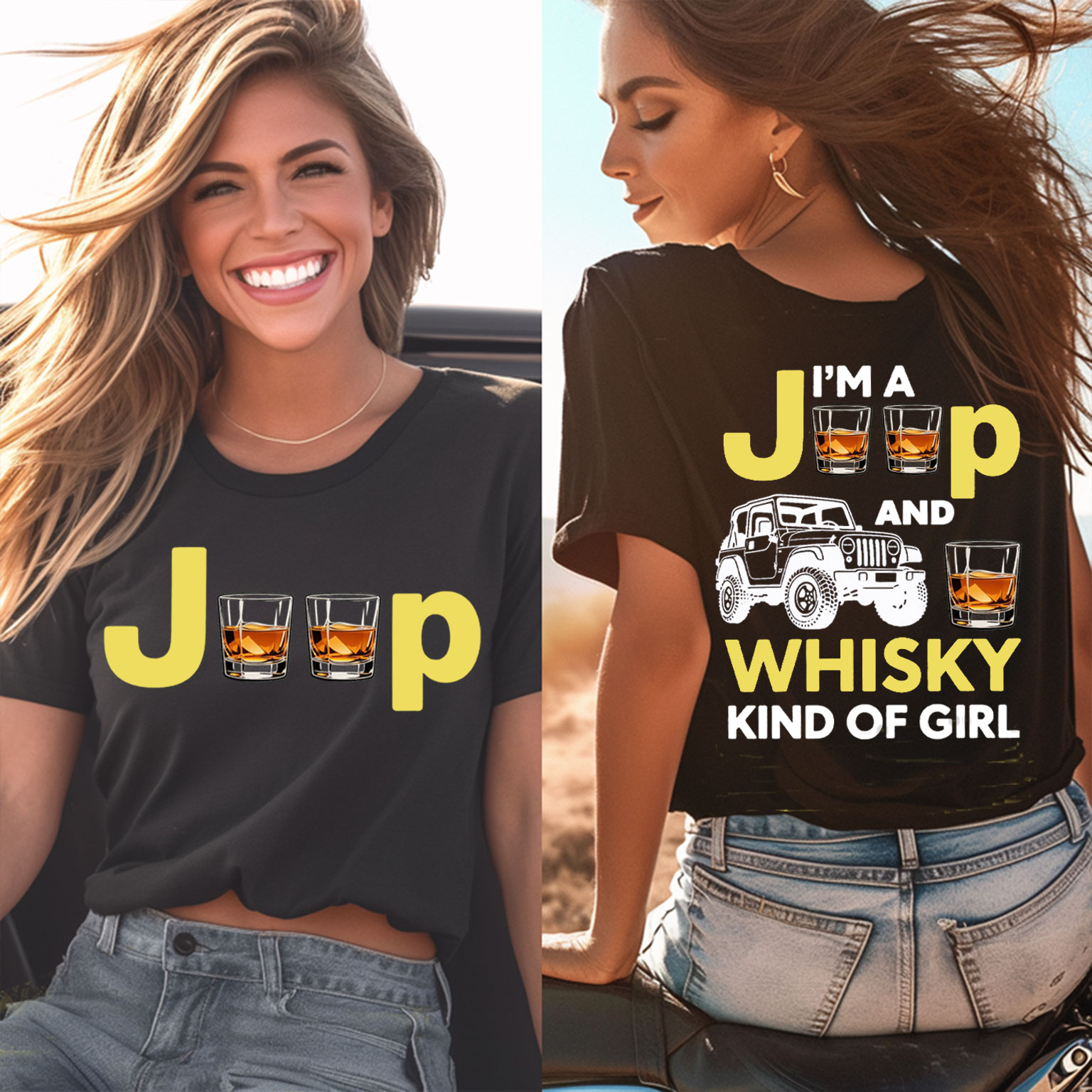 Whisky And Jeep Kind of Girl Tshirt
