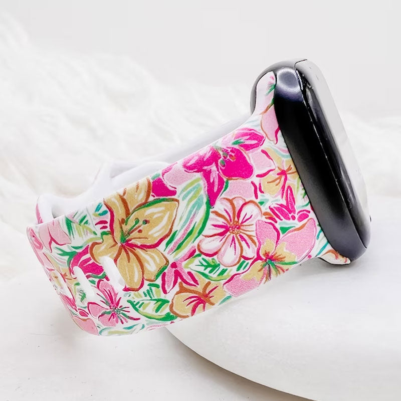Watercolor Floral Spring Flowers Print Watch Band